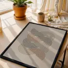 Organik Dalgalı Pastel Tablo Siyah Ahşap Çerçeveli Dekorasyonu Poster Obje Ev Aksesuarları Modern