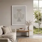 Bej Tonlu Soyut Kemerler Beyaz Ahşap Çerçeveli Tablo Aksesuarları Modern Sanat İç Mekan