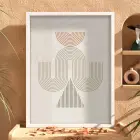 Bej Tonlu Soyut Kemerler Beyaz Ahşap Çerçeveli Tablo Aksesuarları Modern Sanat İç Mekan