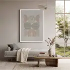 Pastel Kemerli Geometrik Tablo Beyaz Ahşap Çerçeveli Oturma Odası Duvar Dekoru Poster Obje