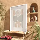 Pastel Kemerli Geometrik Tablo Beyaz Ahşap Çerçeveli Oturma Odası Duvar Dekoru Poster Obje