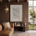 Mistik Akışkan Dalgalar Doğal Ahşap Çerçeveli Tablo Duvar Dekoru Poster Obje Ev Aksesuarları