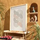 Mistik Akışkan Dalgalar Doğal Ahşap Çerçeveli Tablo Duvar Dekoru Poster Obje Ev Aksesuarları