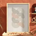 Mistik Akışkan Dalgalar Doğal Ahşap Çerçeveli Tablo Duvar Dekoru Poster Obje Ev Aksesuarları