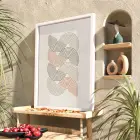 Mistik Akışkan Dalgalar Beyaz Ahşap Çerçeveli Tablo Sanat İç Mekan Yatak Koridor Ofis