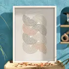 Mistik Akışkan Dalgalar Beyaz Ahşap Çerçeveli Tablo Sanat İç Mekan Yatak Koridor Ofis