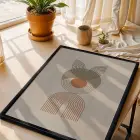 Toprak Tonlu Geometrik Desen Siyah Ahşap Çerçeveli Tablo Dekorasyonu Poster Obje Ev Aksesuarları