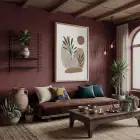 Doğal Tonlar Botanik Soyut Ahşap Çerçeveli Tablo Bohem Dekoru Poster Obje Ev Aksesuarları
