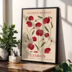 Pastel Çiçek Pazarı Tablo 3lü Siyah Çerçeveli Tablo Seti Bohem Tablo Tablo Çerçeve Duvar Dekoru Ev