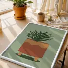 Minimalist Bitki Sanatı Seti 3lü Beyaz Çerçeveli Tablo Seti Tablo Çerçeve Salon Duvar Tablo Dekor