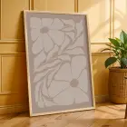 Bej Botanik Soyutlama Üçlüsü 3lü Ahşap Çerçeveli Tablo Seti Bohem Tablo Poster Tablo Duvar Tablo Ev