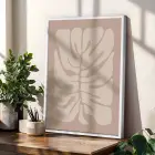 Bej Botanik Soyutlama Üçlüsü 3lü Beyaz Çerçeveli Tablo Seti Bohem Tablo Poster Tablo Duvar Tablo Ev
