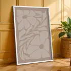 Bej Botanik Soyutlama Üçlüsü 3lü Beyaz Çerçeveli Tablo Seti Bohem Tablo Poster Tablo Duvar Tablo Ev