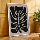 Monokrom Organik Bitki Formları 3lü Beyaz Çerçeveli Tablo Seti Salon Duvar Tablo Poster Tablo