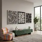 Kontrast Botanik Çiçek Düzeni 3lü Beyaz Çerçeveli Tablo Seti Bohem Tablo Poster Tablo Resim
