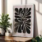 Kıvrımlı Soyut Bej Desenler 3lü Beyaz Çerçeveli Tablo Seti Poster Tablo Resim Çerçevesi Dekoratif