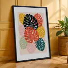 Modern Tropikal Üçlü 3lü Siyah Çerçeveli Tablo Seti Poster Tablo Duvar Tablo Ev Dekorasyonu