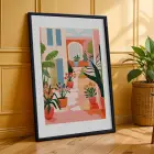 Canlı Eklektik Sanat Üçlüsü 3lü Siyah Çerçeveli Tablo Seti Resim Çerçevesi Tablo Salon Aksesuarları