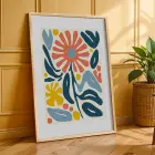 Modern Canlı Botanik Üçlü 3lü Ahşap Çerçeveli Tablo Seti Bohem Tablo Poster Tablo Resim Çerçevesi