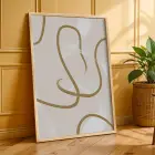 Toprak Tonları Soyut Sanat 3lü Ahşap Çerçeveli Tablo Seti Resim Çerçevesi Tablo Salon Aksesuarları