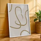 Toprak Tonları Soyut Sanat 3lü Beyaz Çerçeveli Tablo Seti Salon Duvar Tablo Poster Tablo