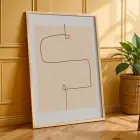 Bej Toprak Modern Soyut Seti 3lü Ahşap Çerçeveli Tablo Seti Salon Duvar Tablo Poster Tablo