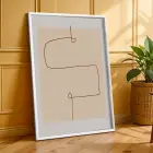 Bej Toprak Modern Soyut Seti 3lü Beyaz Çerçeveli Tablo Seti Duvar Tablo Oda Dekorasyonu Dekoratif