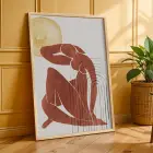 Bohem Terracotta Figürler 3lü Ahşap Çerçeveli Tablo Seti Bohem Tablo Poster Tablo Resim Çerçevesi