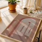 Bohem Terracotta Figürler 3lü Ahşap Çerçeveli Tablo Seti Bohem Tablo Poster Tablo Resim Çerçevesi