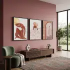 Bohem Terracotta Figürler 3lü Siyah Çerçeveli Tablo Seti Bohem Tablo Resim Çerçevesi Tablo Salon