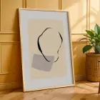 Akışkan Soyut Çizgiler Üçlü 3lü Ahşap Çerçeveli Tablo Seti Poster Tablo Duvar Tablo Ev Dekorasyonu