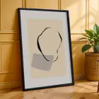Akışkan Soyut Çizgiler Üçlü 3lü Siyah Çerçeveli Tablo Seti Salon Duvar Tablo Poster Tablo