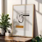 Soyut Organik Hatlar Üçlü Tablo 3lü Ahşap Çerçeveli Tablo Seti Poster Tablo Resim Çerçevesi