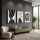 Minimalist Siyah Beyaz Formlar 3lü Siyah Çerçeveli Tablo Seti Tablo Çerçeve Salon Duvar Tablo Dekor
