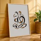 Toprak Tonları Soyut Çizgiler 3lü Ahşap Çerçeveli Tablo Seti Salon Duvar Tablo Poster Tablo