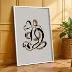 Toprak Tonları Soyut Çizgiler 3lü Beyaz Çerçeveli Tablo Seti Tablo Çerçeve Duvar Dekoru Ev