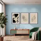 Soyut Bej Siyah Trio 3lü Siyah Çerçeveli Tablo Seti Duvar Tablo Oda Dekorasyonu Salon Aksesuarları