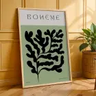 Yeşil Minimalist Bohem 3lü Ahşap Çerçeveli Tablo Seti Bohem Tablo Duvar Tablo Oda Dekorasyonu Salon