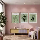 Adaçayı Yaprak Sanatı 3lü Ahşap Çerçeveli Tablo Seti Duvar Tablo Oda Dekorasyonu Salon Aksesuarları
