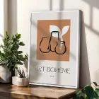 Toprak Tonlu Bohem Çizimler 3lü Beyaz Çerçeveli Tablo Seti Bohem Tablo Poster Tablo Duvar Tablo Ev
