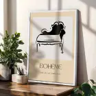 Bohem Minimalist İç Mekan Çizimleri 3lü Beyaz Çerçeveli Tablo Seti Bohem Tablo Salon Duvar Tablo