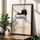Bohem Minimalist İç Mekan Çizimleri 3lü Siyah Çerçeveli Tablo Seti Bohem Tablo Duvar Tablo Oda