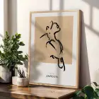 Bohem Minimalist Çizgi Figürler 3lü Ahşap Çerçeveli Tablo Seti Bohem Tablo Resim Çerçevesi Tablo
