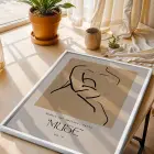 Bohem Minimalist Çizgi Figürler 3lü Beyaz Çerçeveli Tablo Seti Bohem Tablo Salon Duvar Tablo Poster