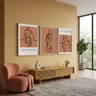 Bohem Figüratif Çizimler 3lü Beyaz Çerçeveli Tablo Seti Bohem Tablo Poster Tablo Duvar Tablo Ev