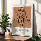 Bohem Figüratif Çizimler 3lü Beyaz Çerçeveli Tablo Seti Bohem Tablo Poster Tablo Duvar Tablo Ev