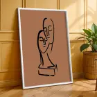 Bohem Figüratif Çizimler 3lü Beyaz Çerçeveli Tablo Seti Bohem Tablo Poster Tablo Duvar Tablo Ev