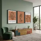 Bohem Figüratif Çizimler 3lü Siyah Çerçeveli Tablo Seti Bohem Tablo Resim Çerçevesi Tablo Salon