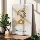 Minimalist Botanik Sanat Seti 3lü Beyaz Çerçeveli Tablo Seti Bohem Tablo Duvar Tablo Oda