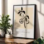 Minimalist Botanik Çizgiler 3lü Siyah Çerçeveli Tablo Seti Bohem Tablo Salon Duvar Tablo Poster